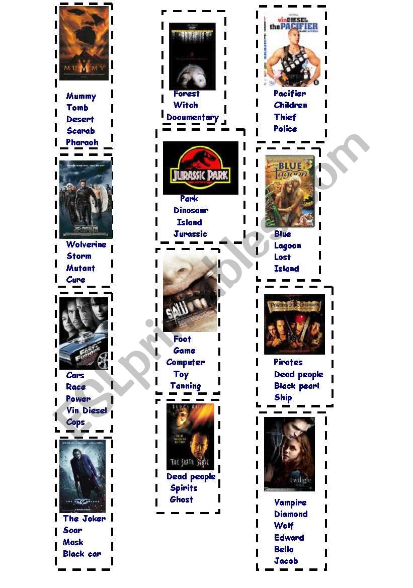 Guess the movie - Part I worksheet