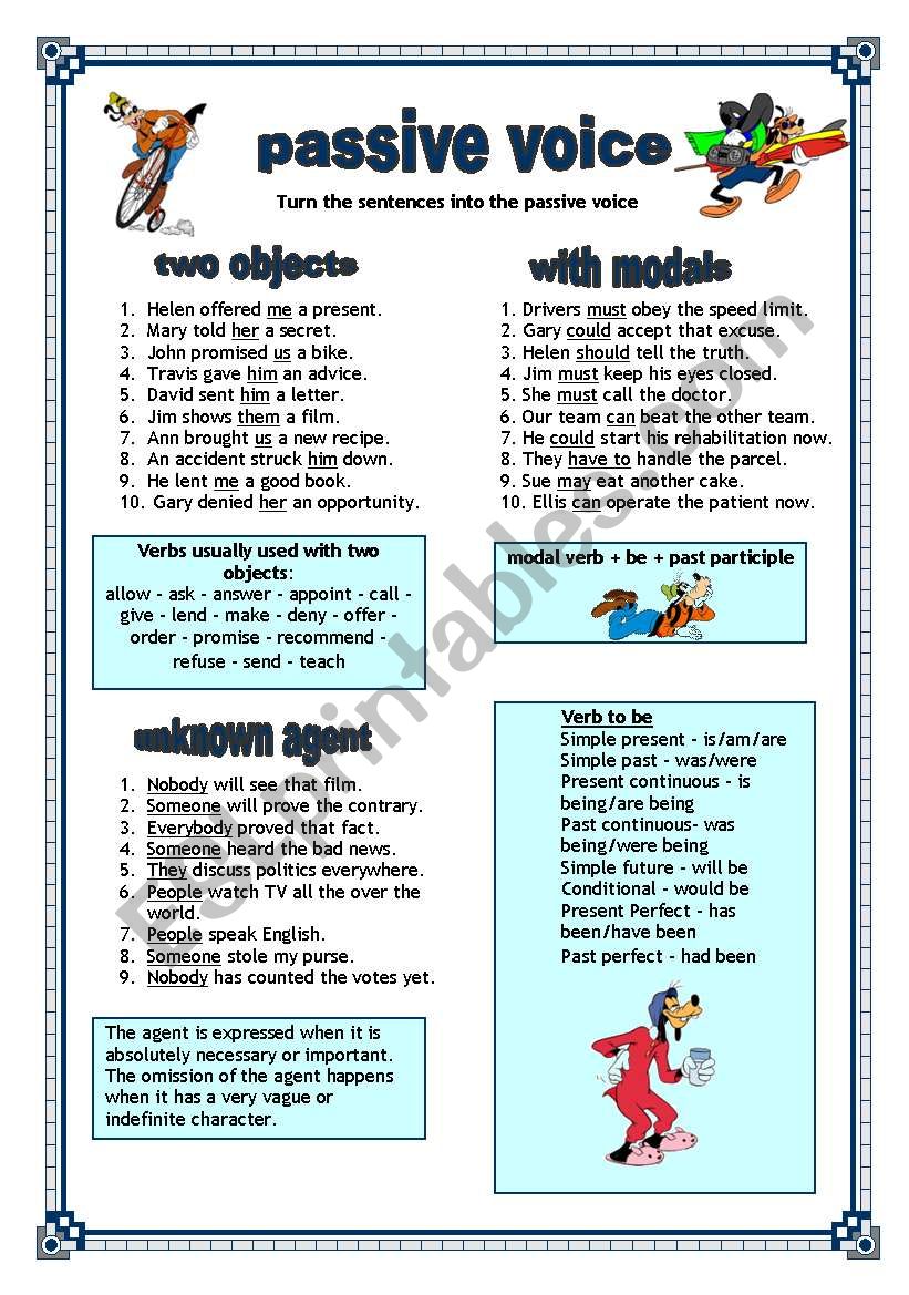 passive voice (15.05.10) worksheet