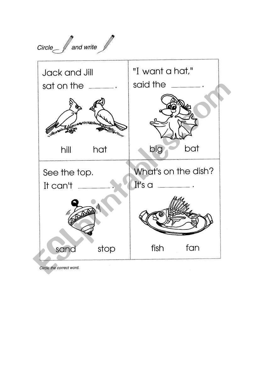 Circle and write worksheet