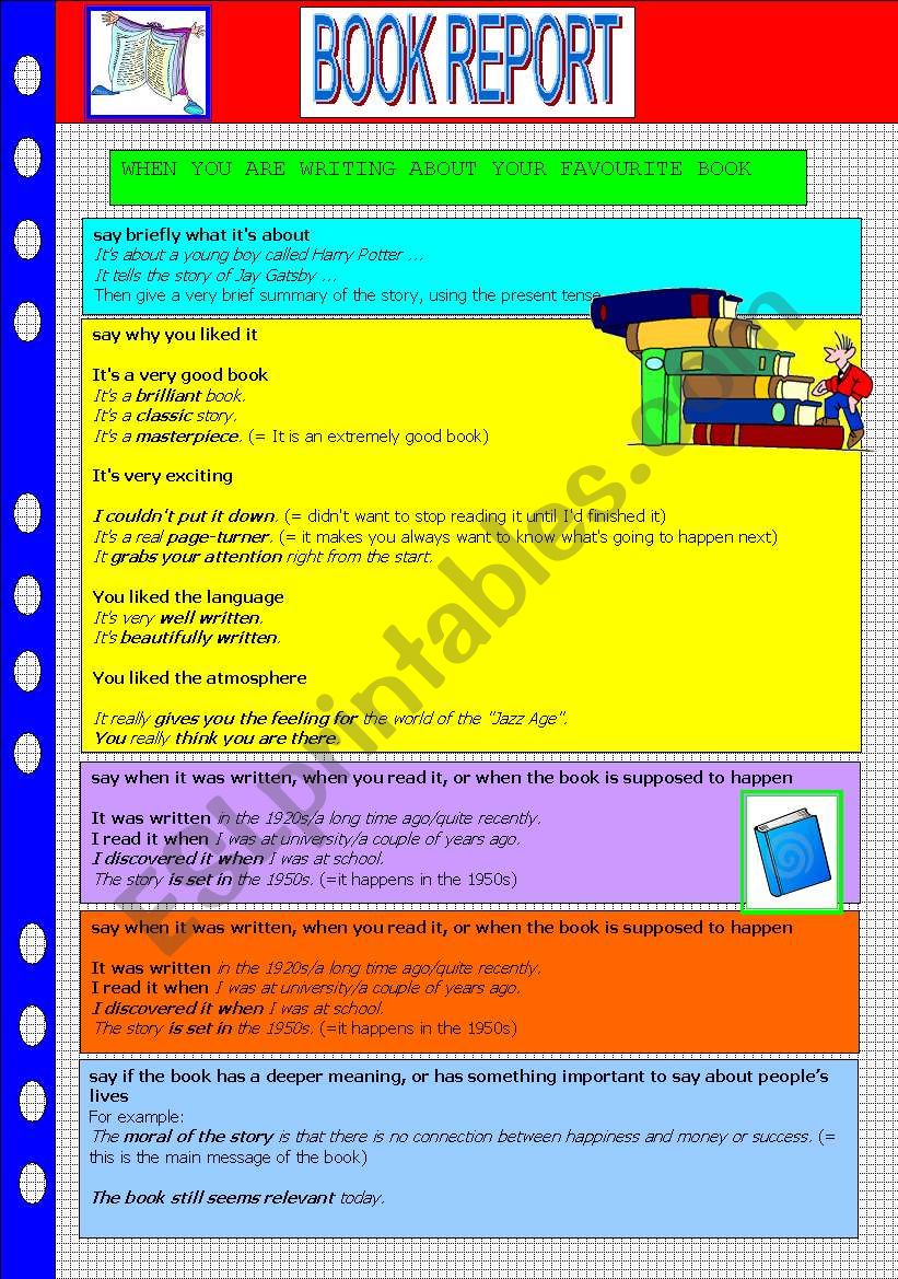 BOOK REPORT worksheet