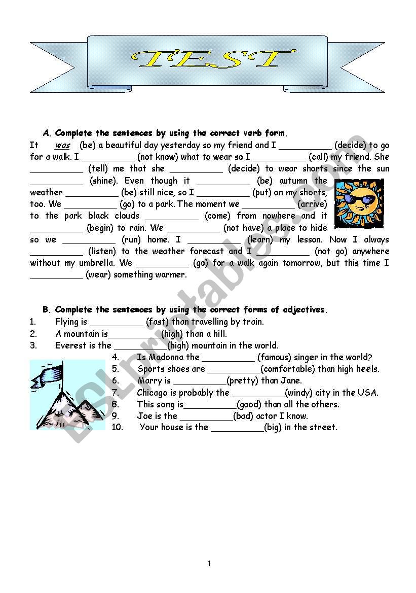 Grammar revision worksheet