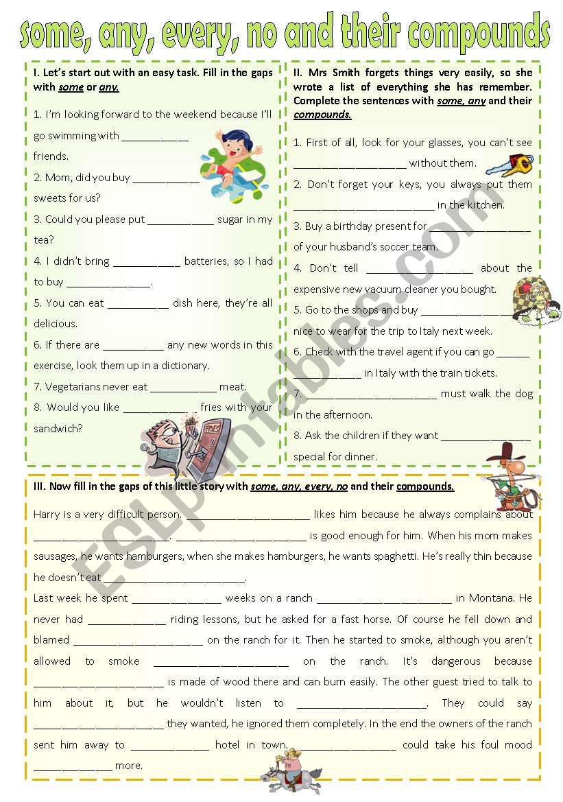 Some, any, every, no and their compounds (editable) *edited version*