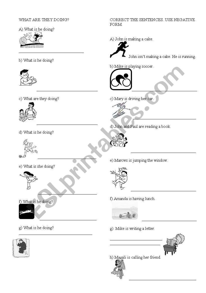 What are they doing? worksheet