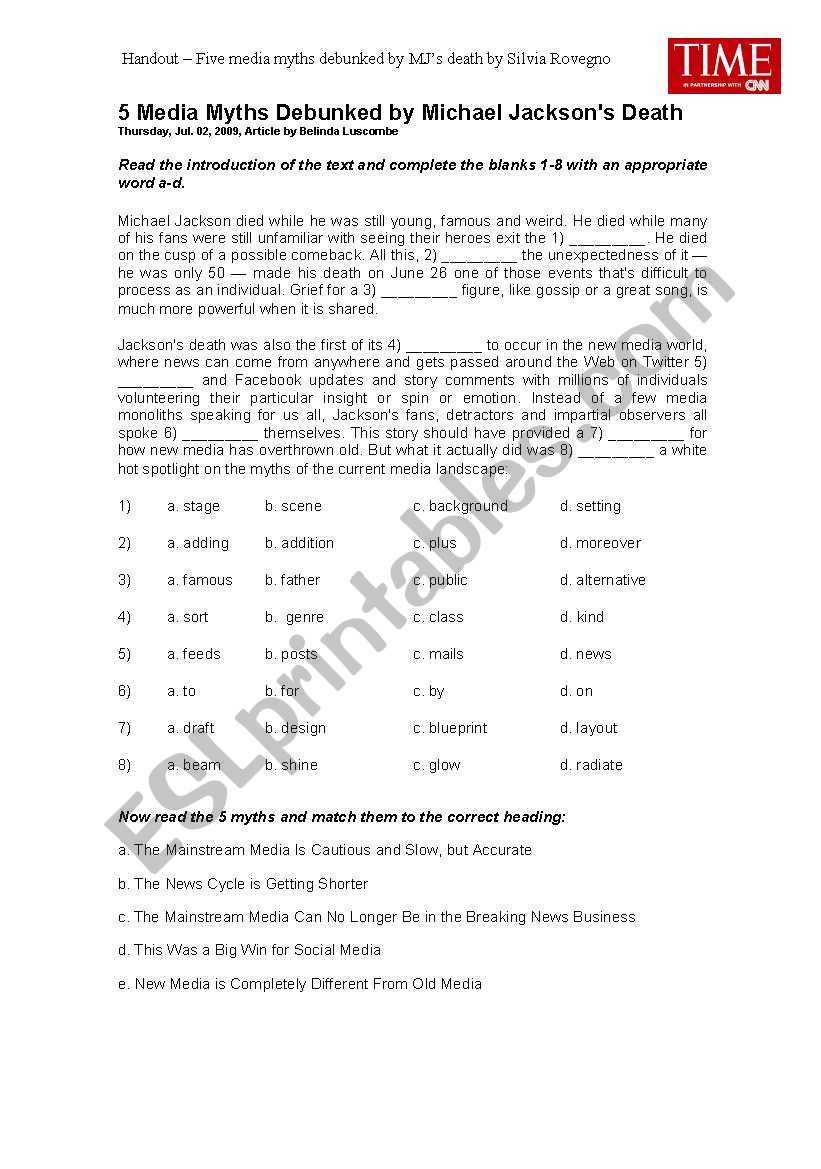 5 media myths debunked by M. JacksonÂ´s death