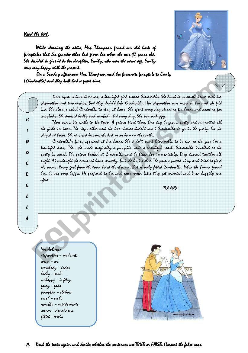 Cinderella  worksheet