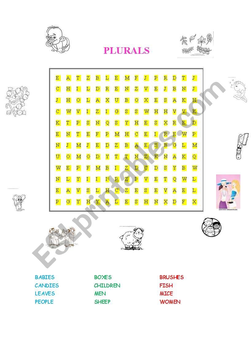 PLURALS worksheet