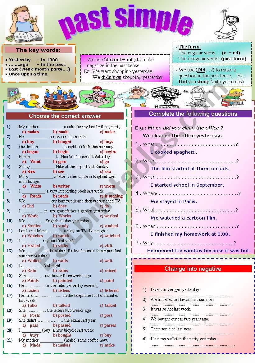 Past simple  worksheet