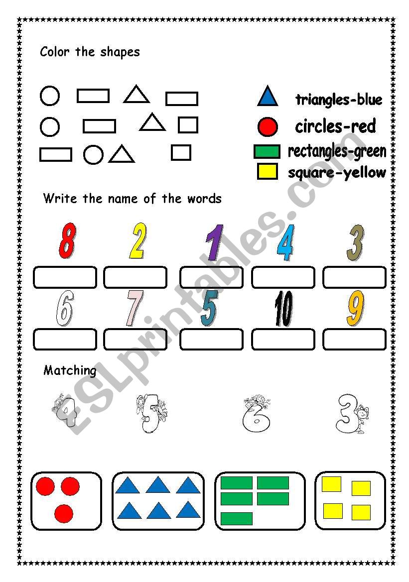 NUMBERS worksheet