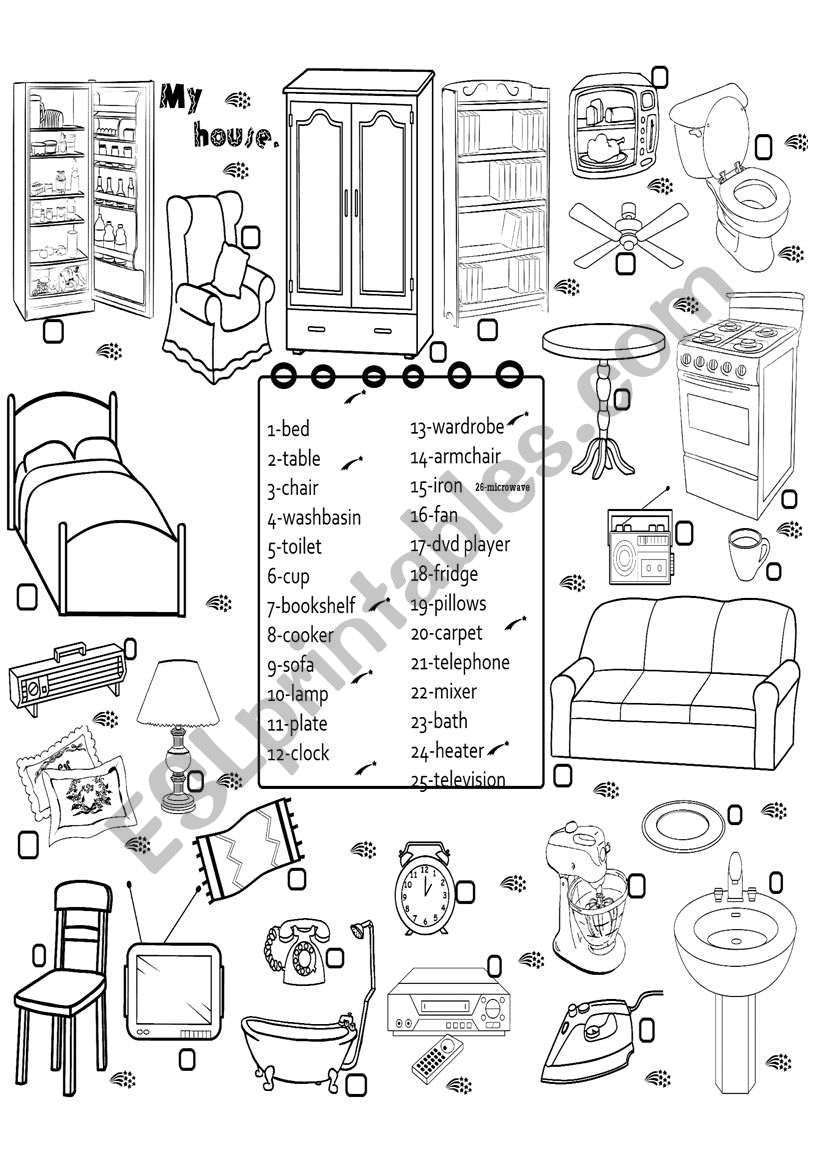 furniture 3 worksheet