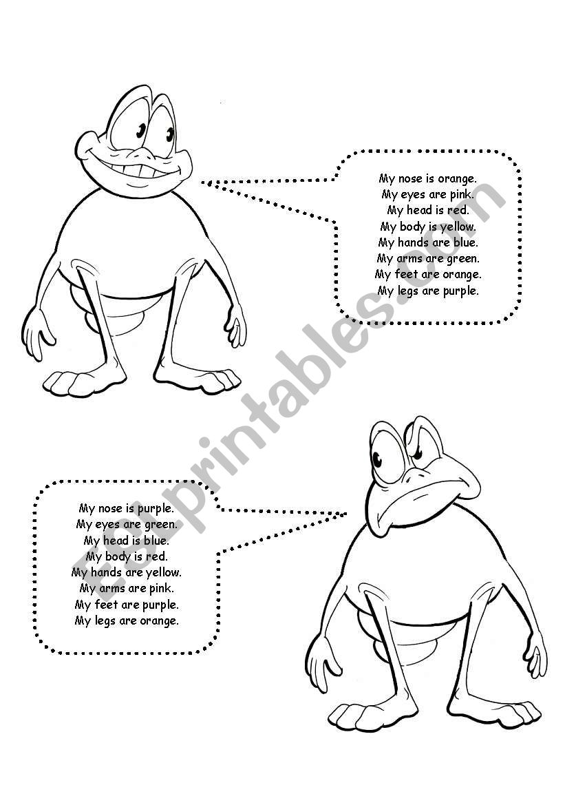 Body - colour worksheet