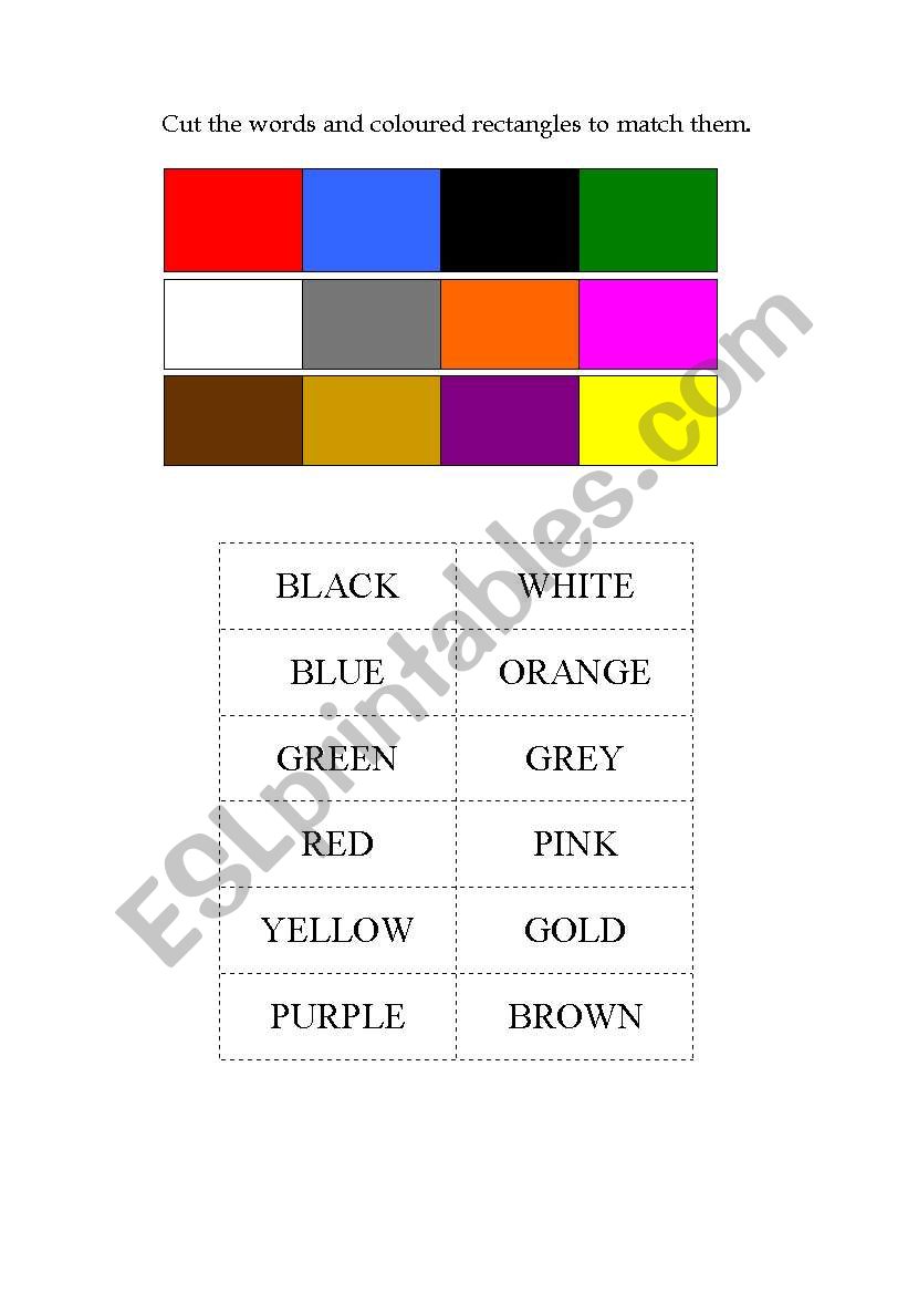 matching colours and their names