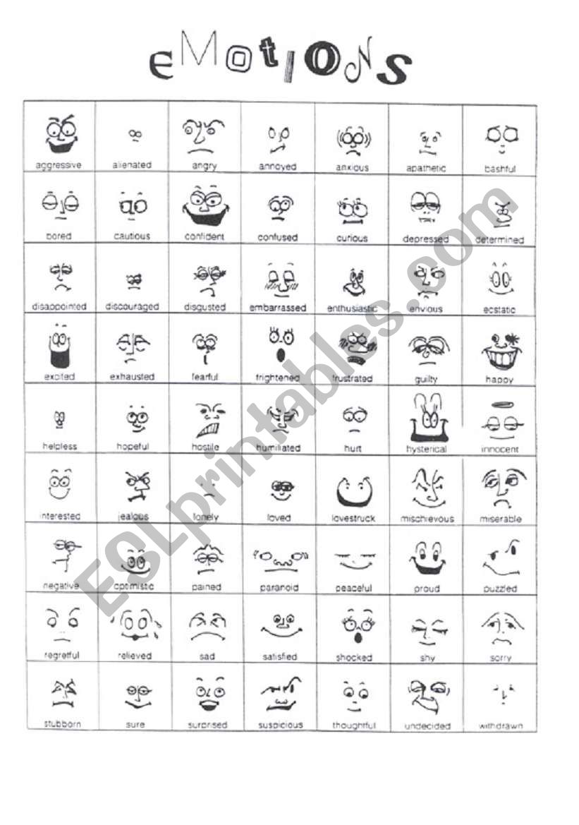 emotions worksheet