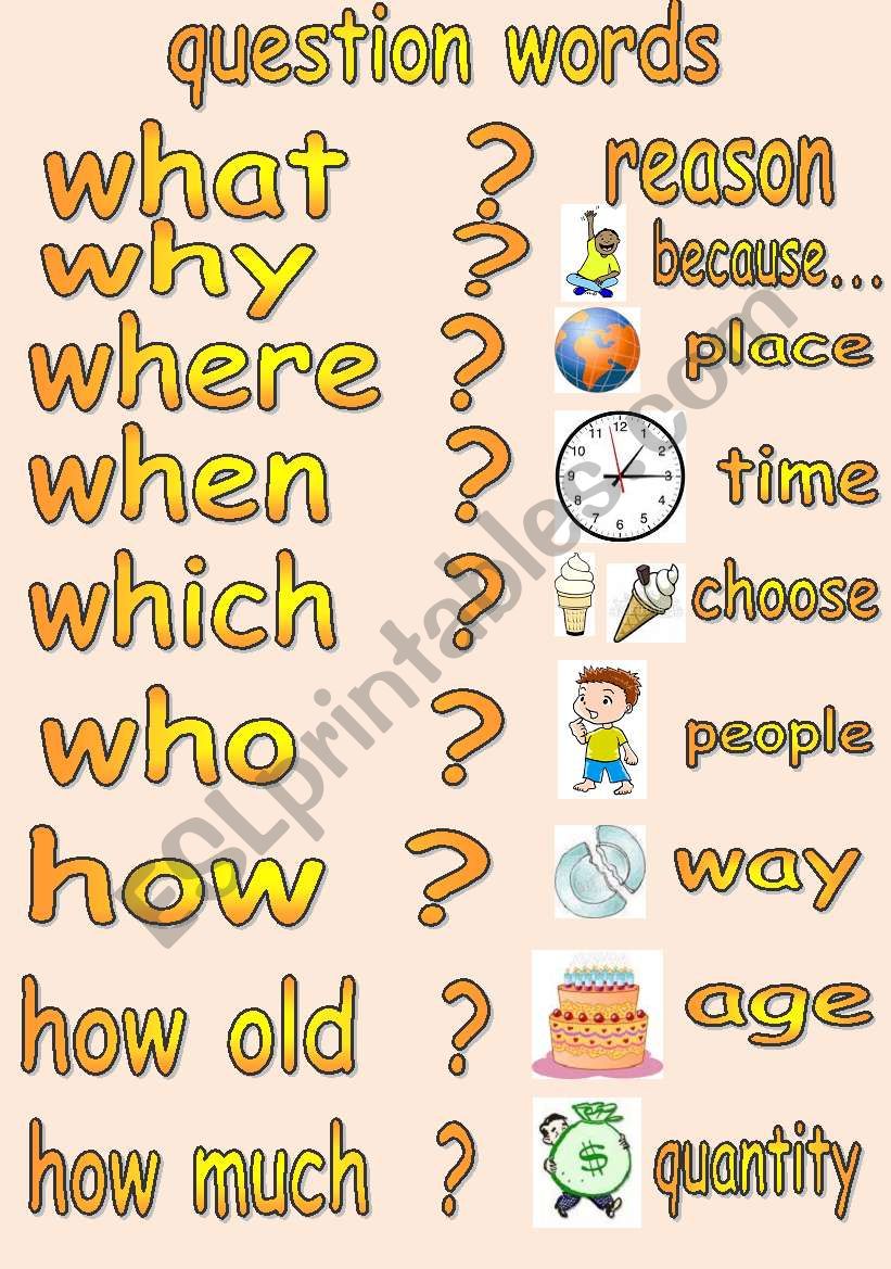 wh question words esl worksheet by adva