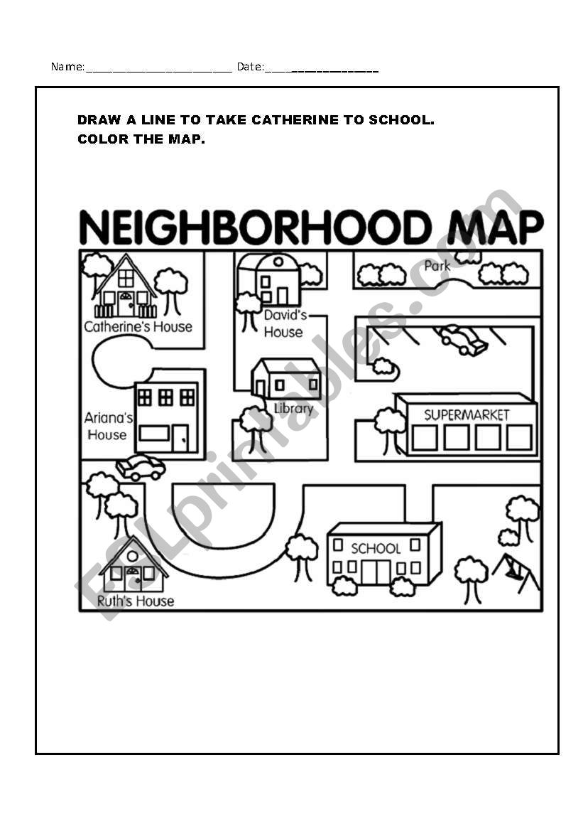 Map For Kindergarten Worksheet