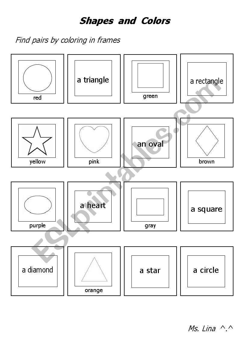 Shapes and Colors worksheet