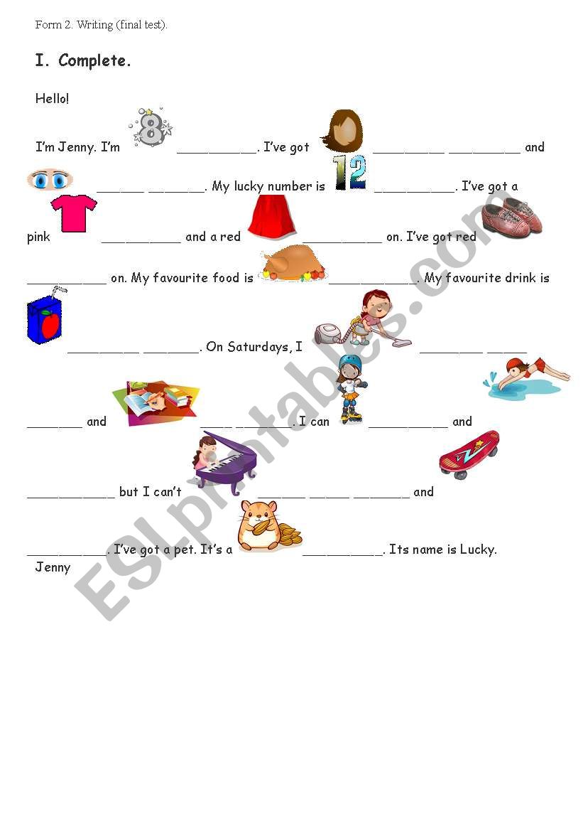 Hello! Im Jenny. worksheet