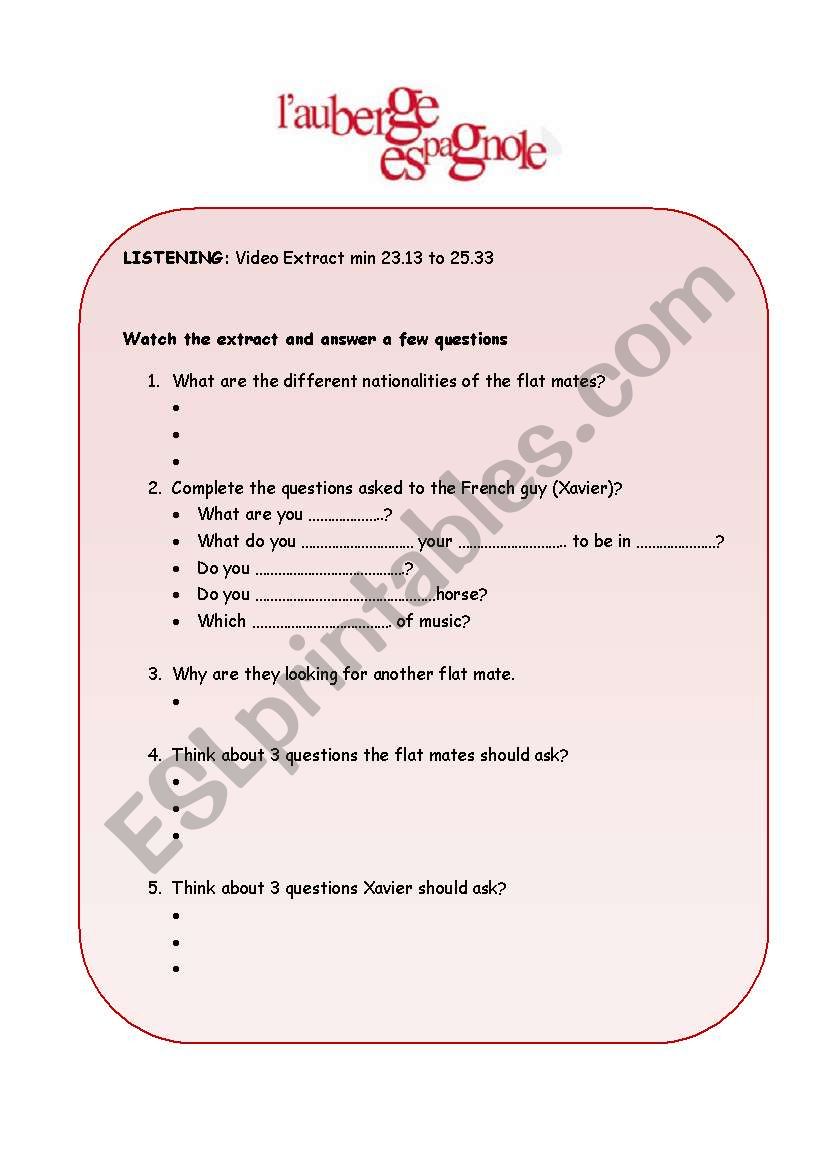 the ideal roommate3 worksheet