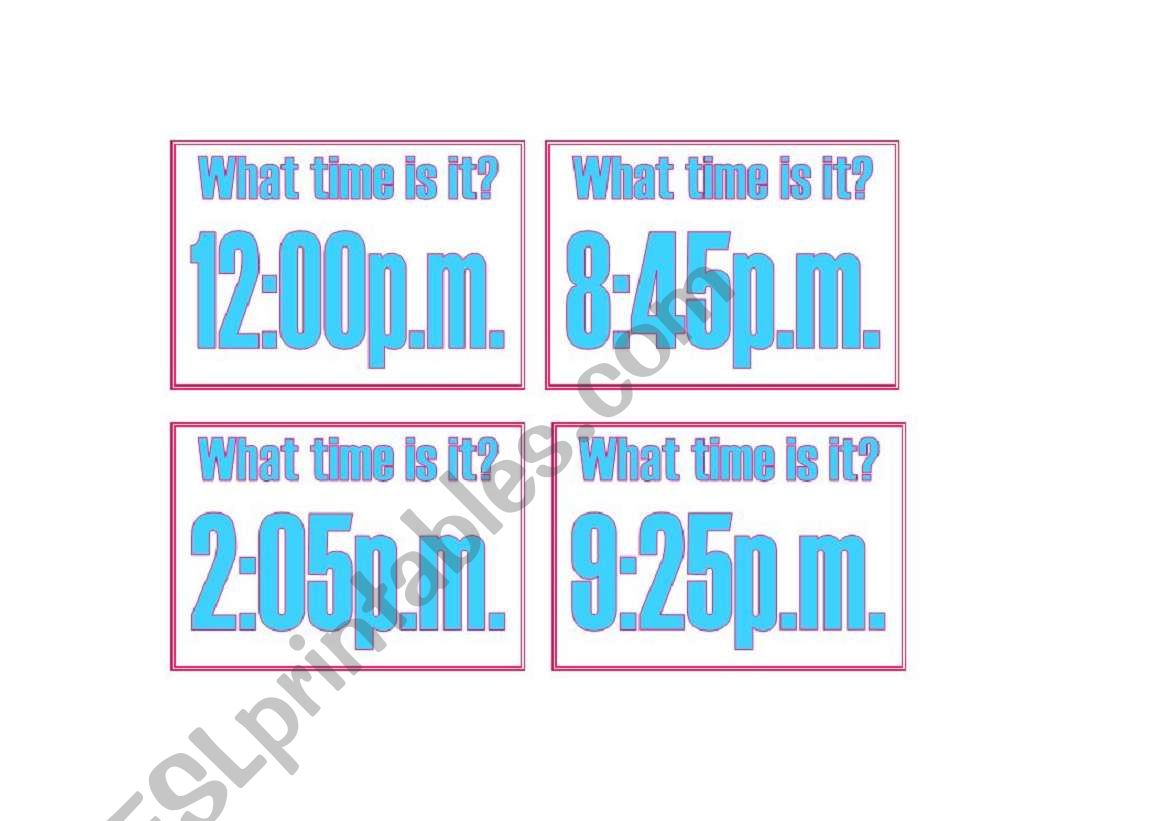 What time is it? 3 worksheet