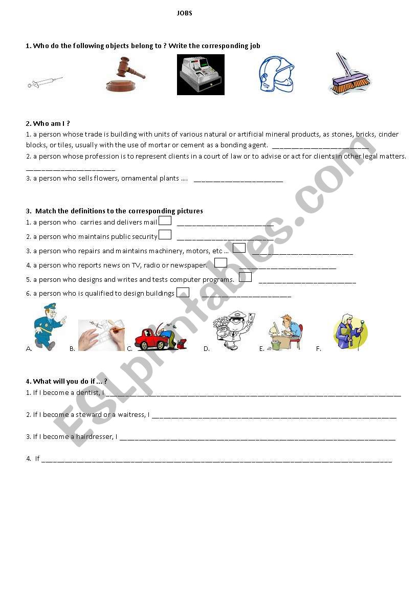 jobs worksheet