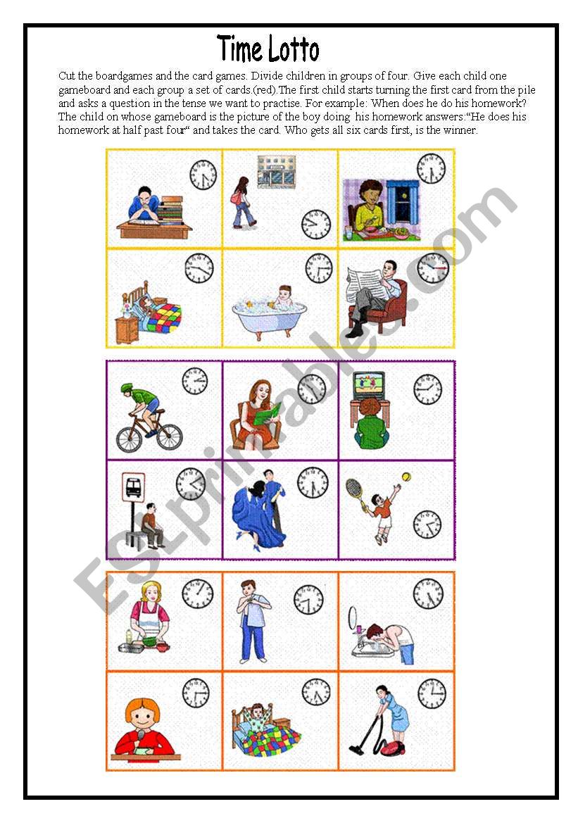 Time Lotto worksheet