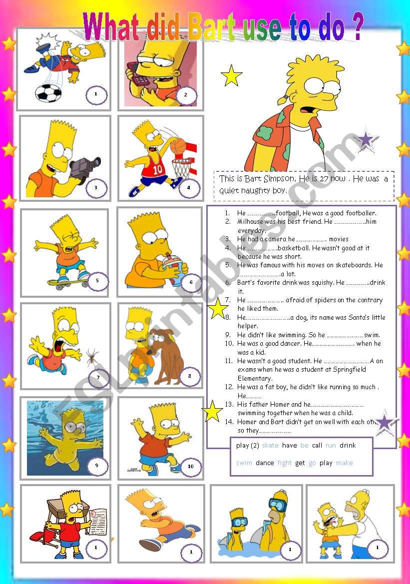 What did Bart use to do  ? worksheet