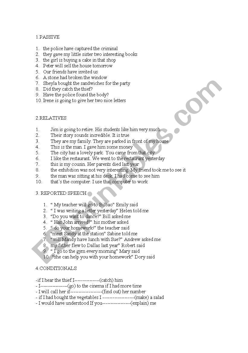 repaso bachillerato worksheet