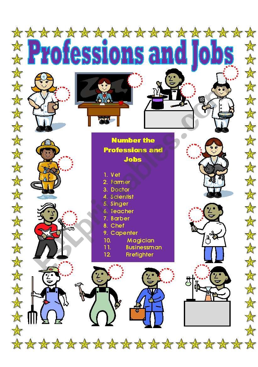 Professions and Jobs worksheet