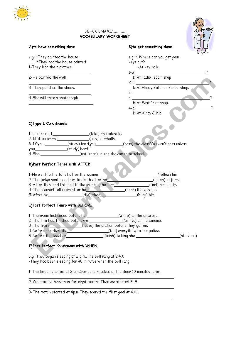 mixed exercises worksheet