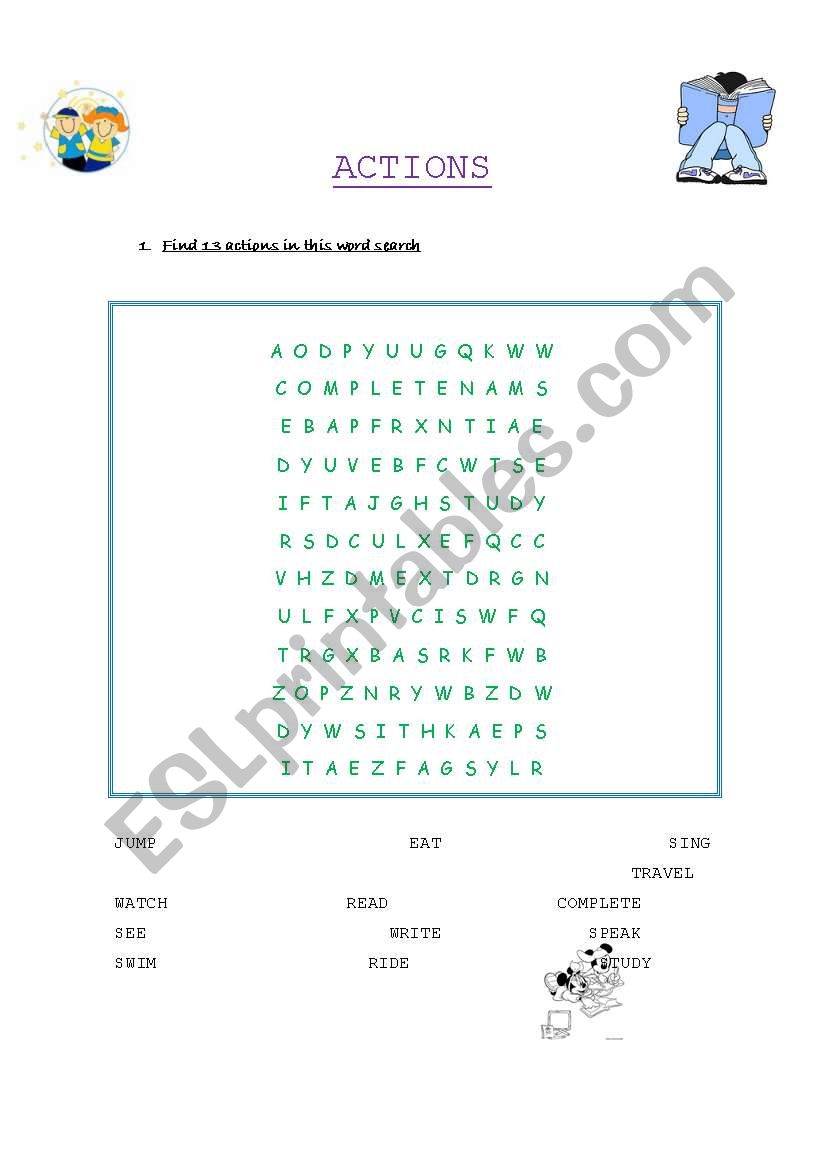 ACTIONS worksheet