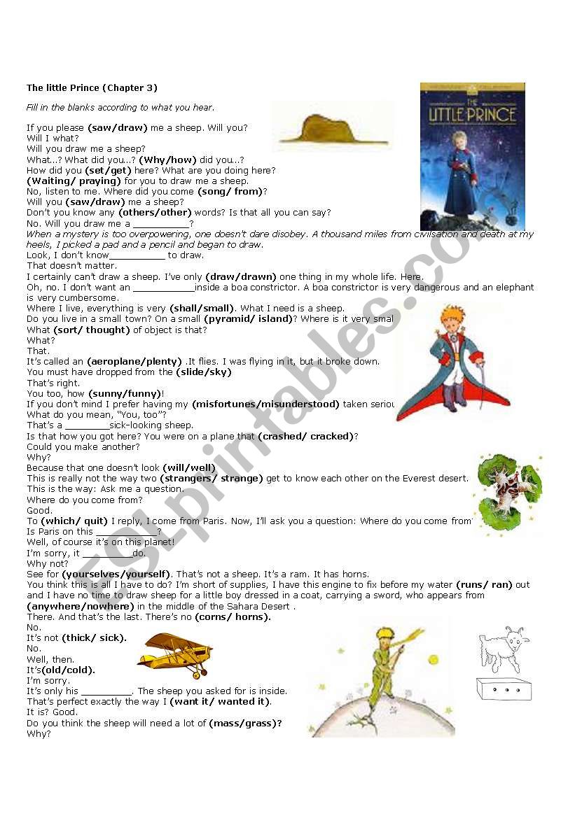 The little Prince worksheet