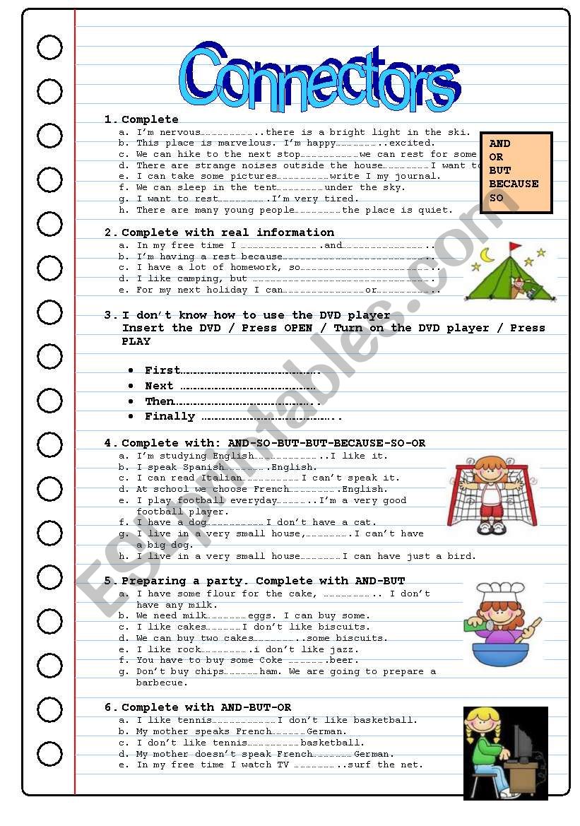 CONECTORS worksheet