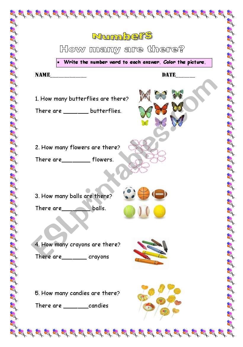 Numbers/how many are there? worksheet