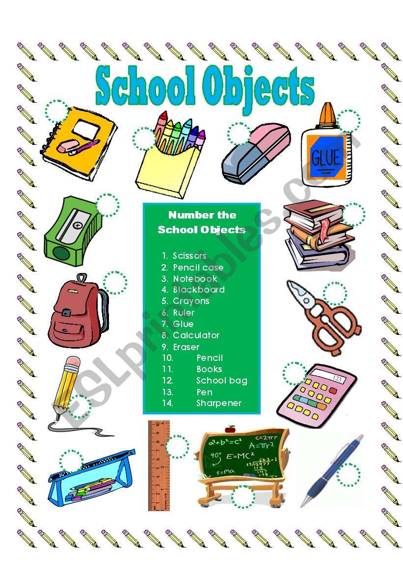 School Objects worksheet