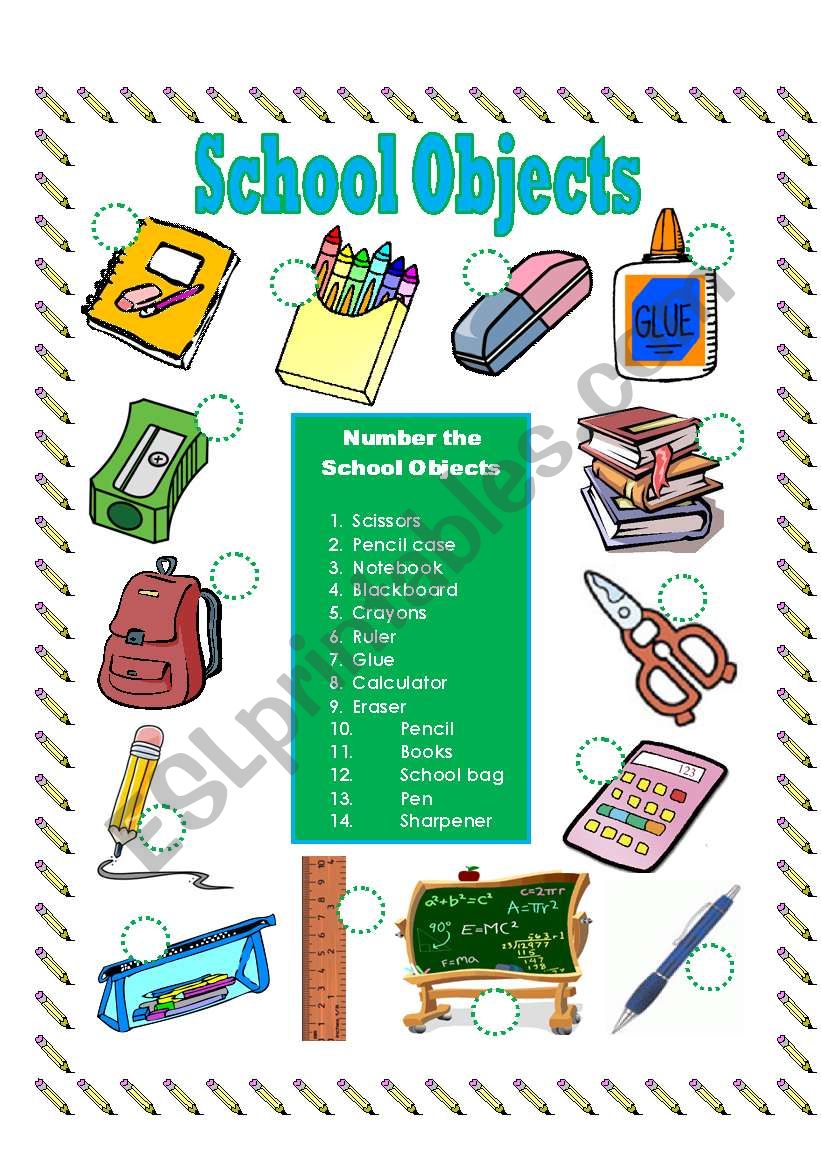 School Objects worksheet