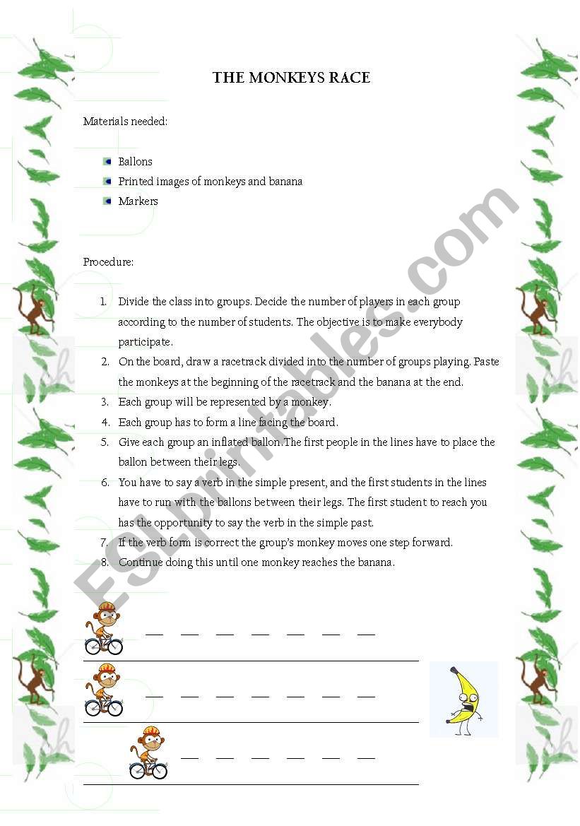 simple past review game worksheet