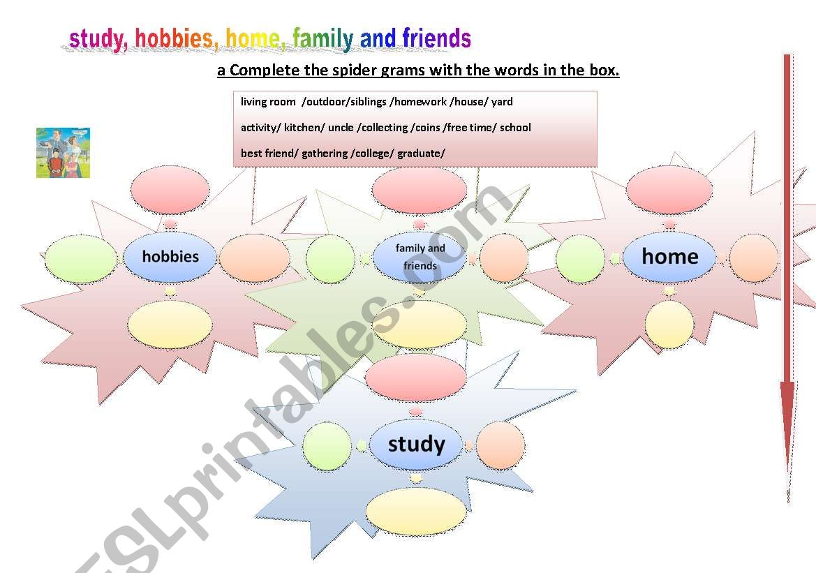 study, hobbies, home, family and friends