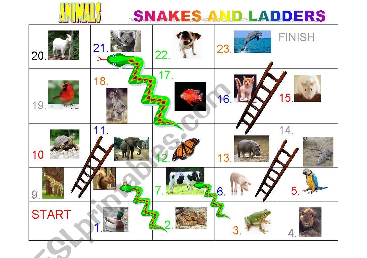 snakes and ladders worksheet