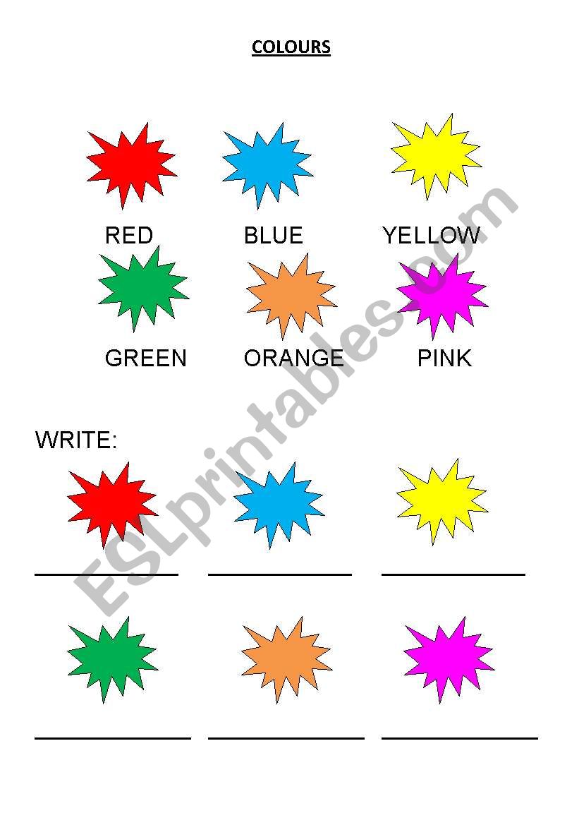 Colours worksheet