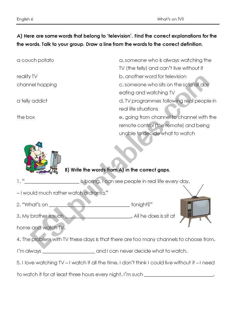 Describing TV worksheet