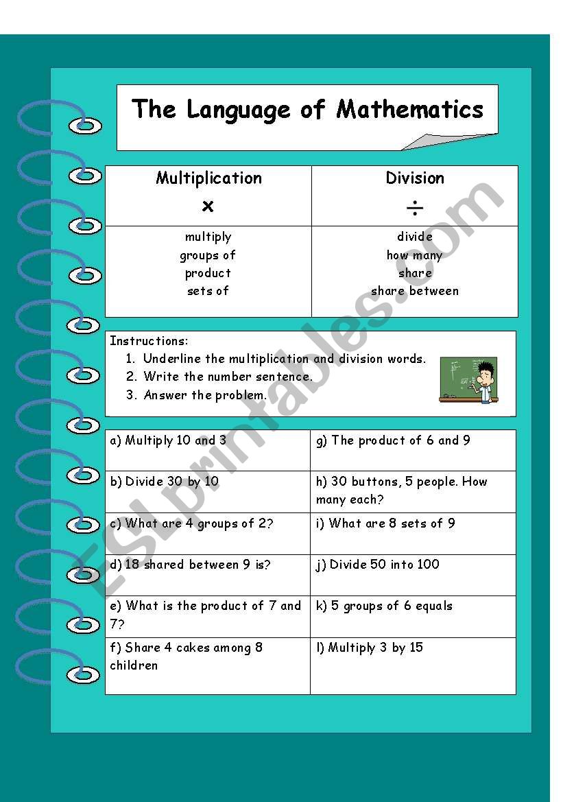 The Language of Mathematics: Multiplication and Division