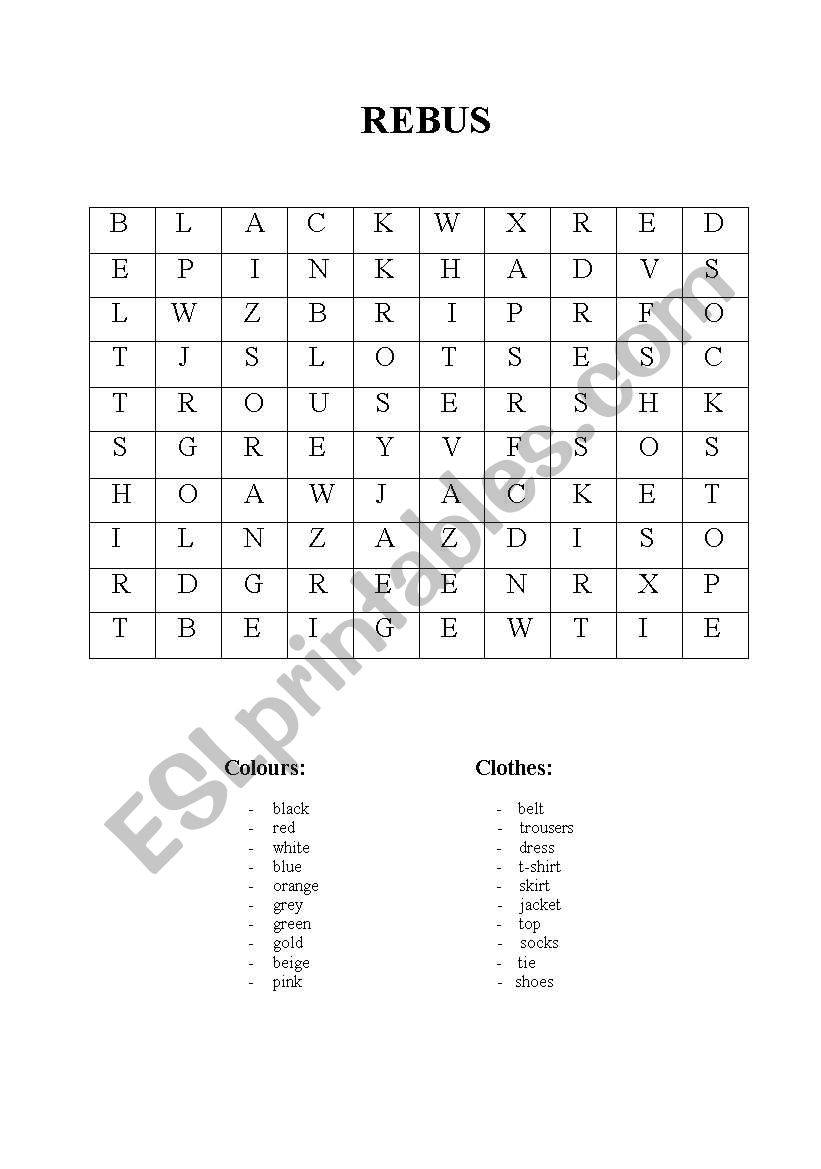 rebus worksheet