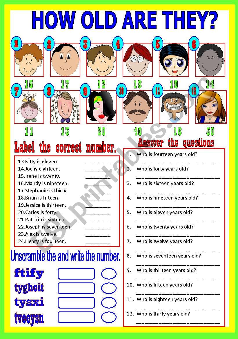 How old are you - ESL worksheet by PAKA2