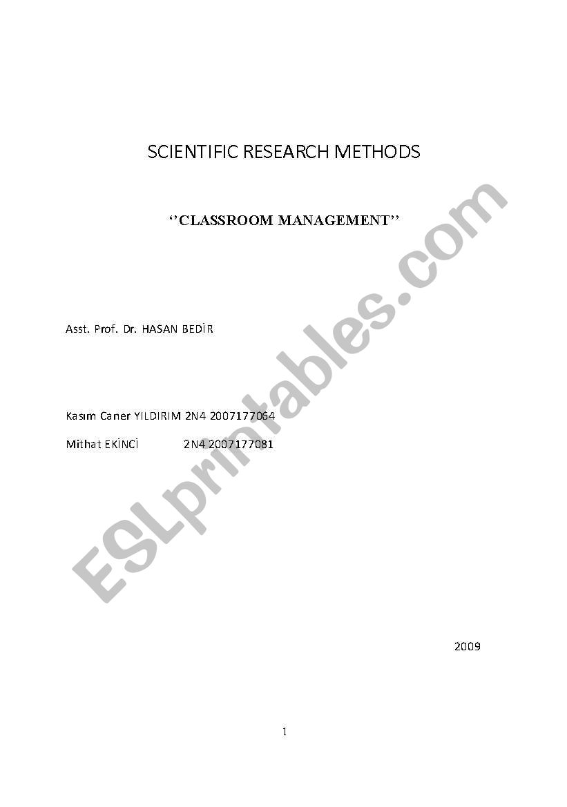 Resarch methods worksheet