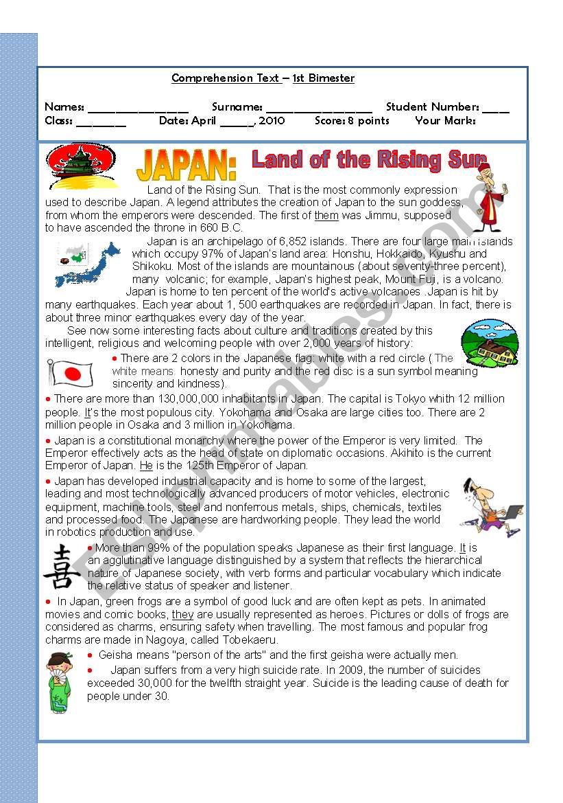 Japan - the land of the rising sun