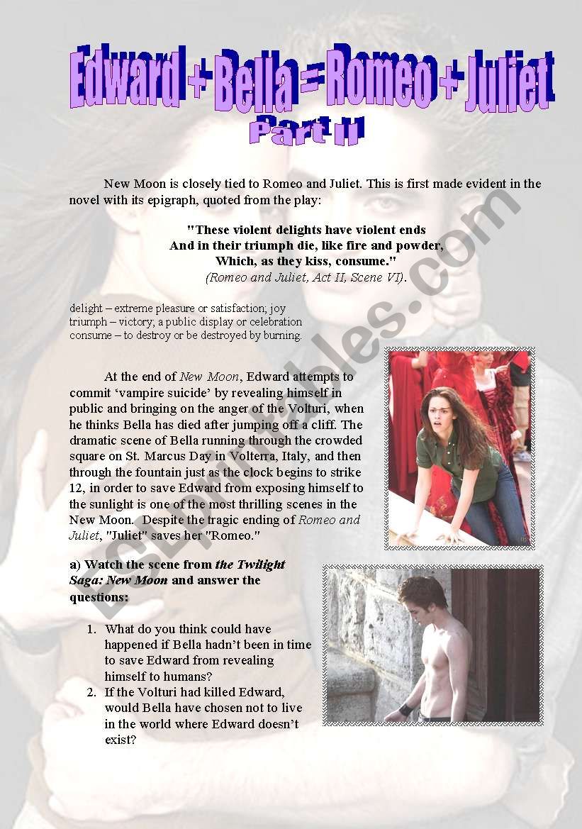 Edward + Bella = Romeo + Juliet Part II