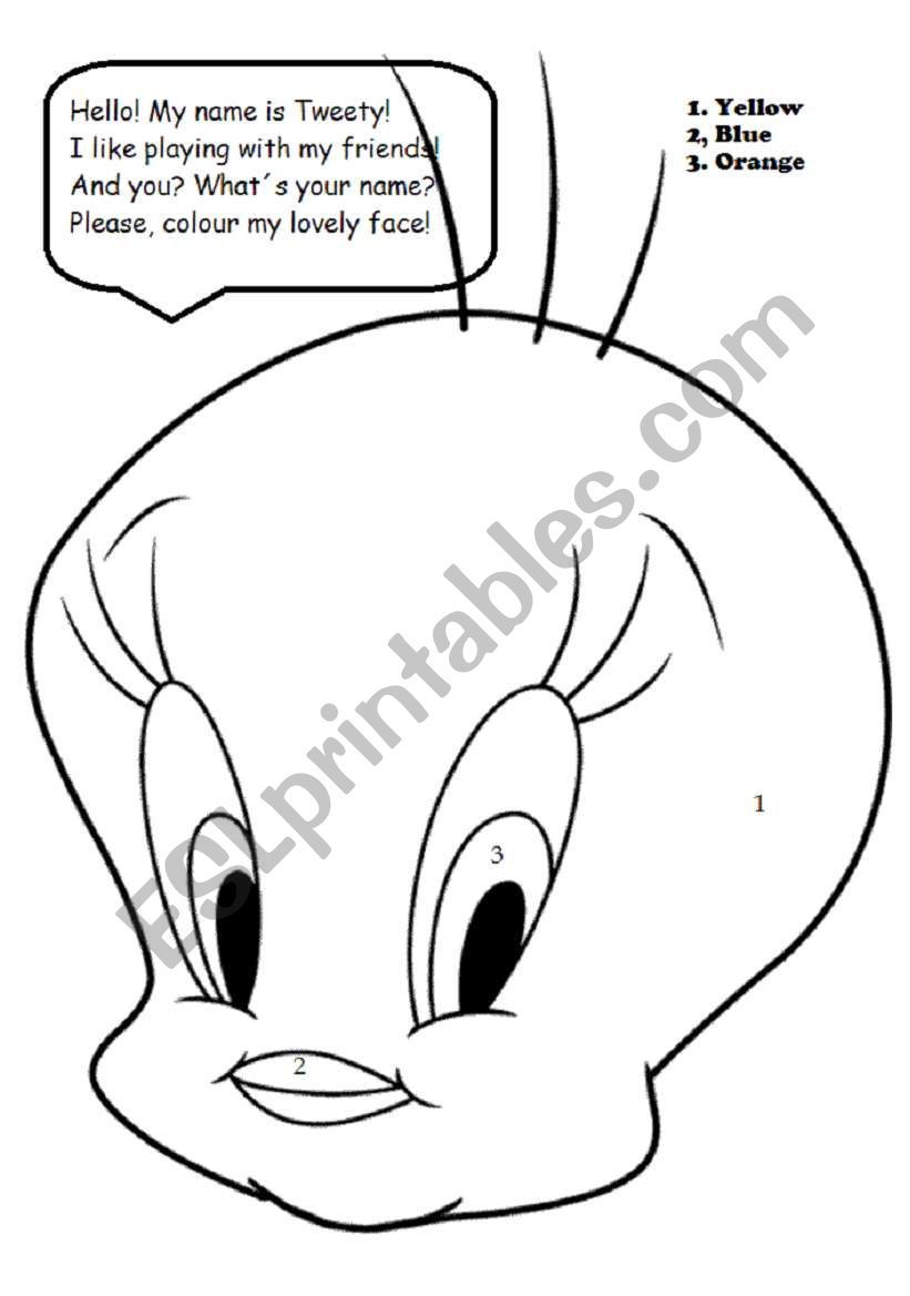 Colouring page worksheet