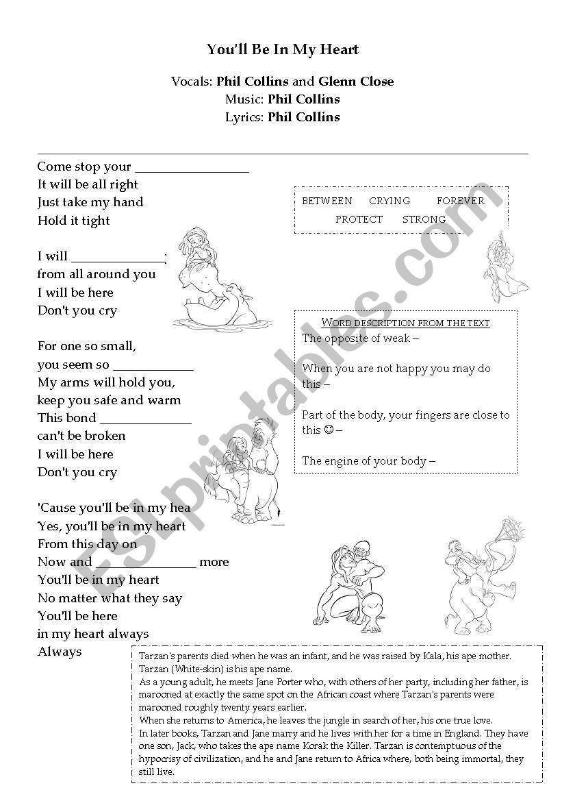 Tarzan worksheet