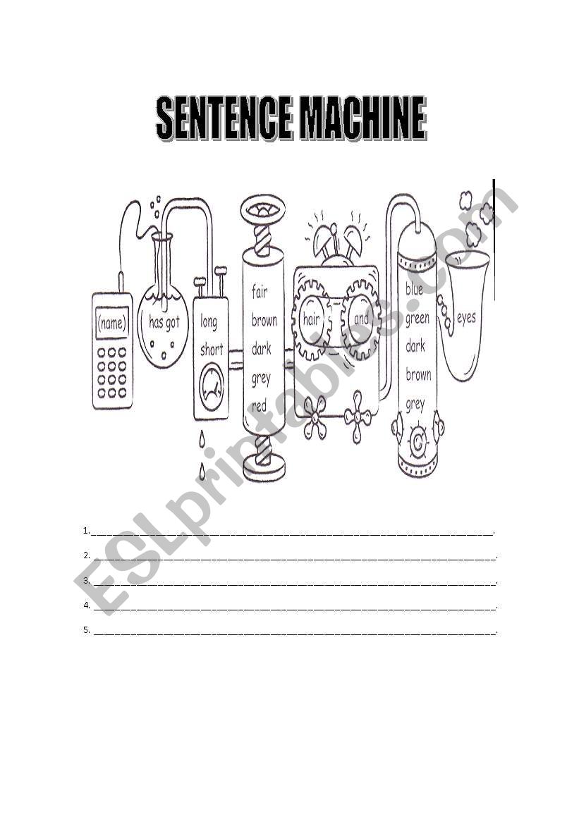 SENTENCE MACHINE worksheet