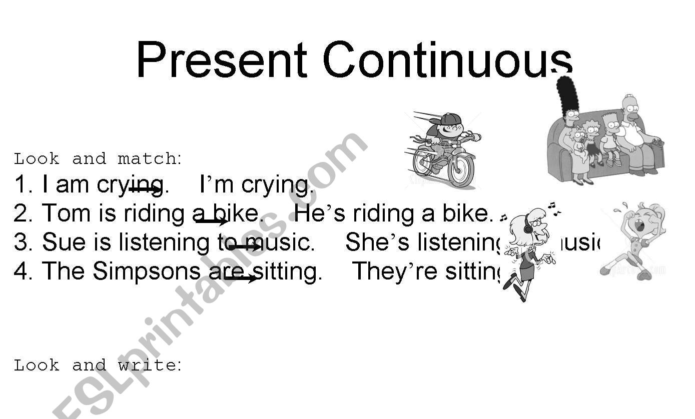 present continuous worksheet