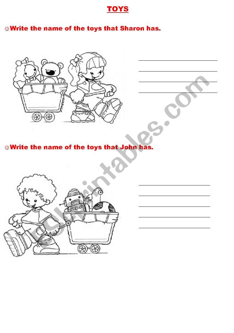 toys worksheet